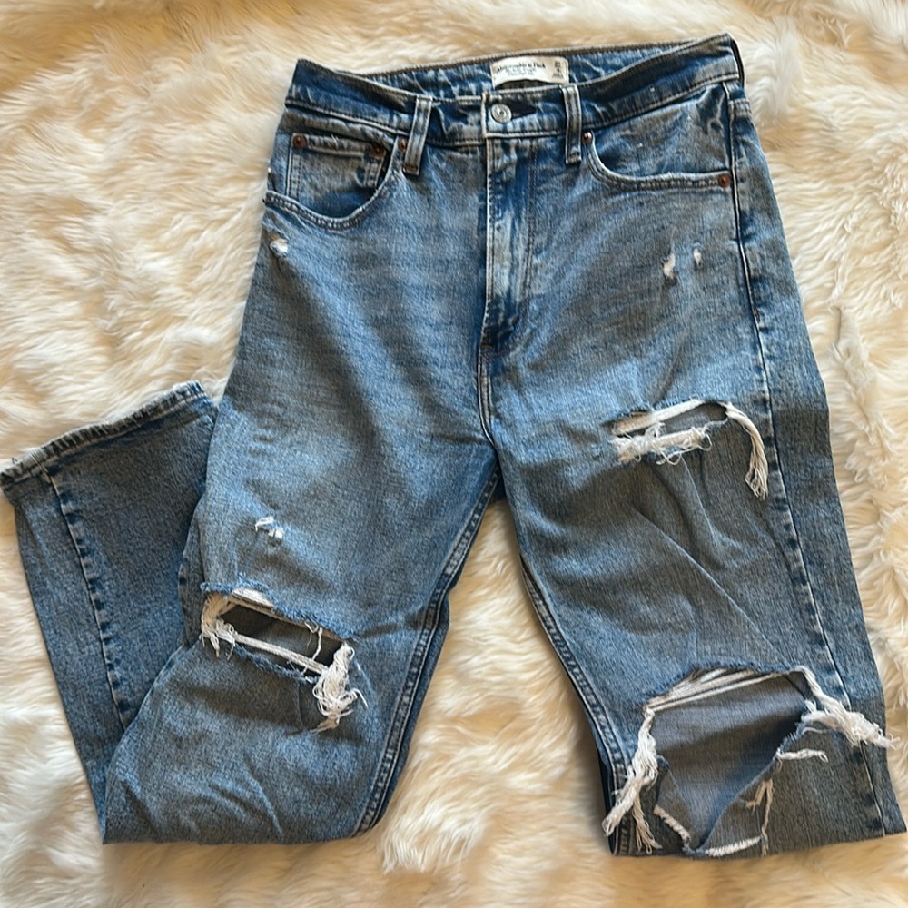 Abercrombie The Ankle Straight Ultra High Rise Jeans